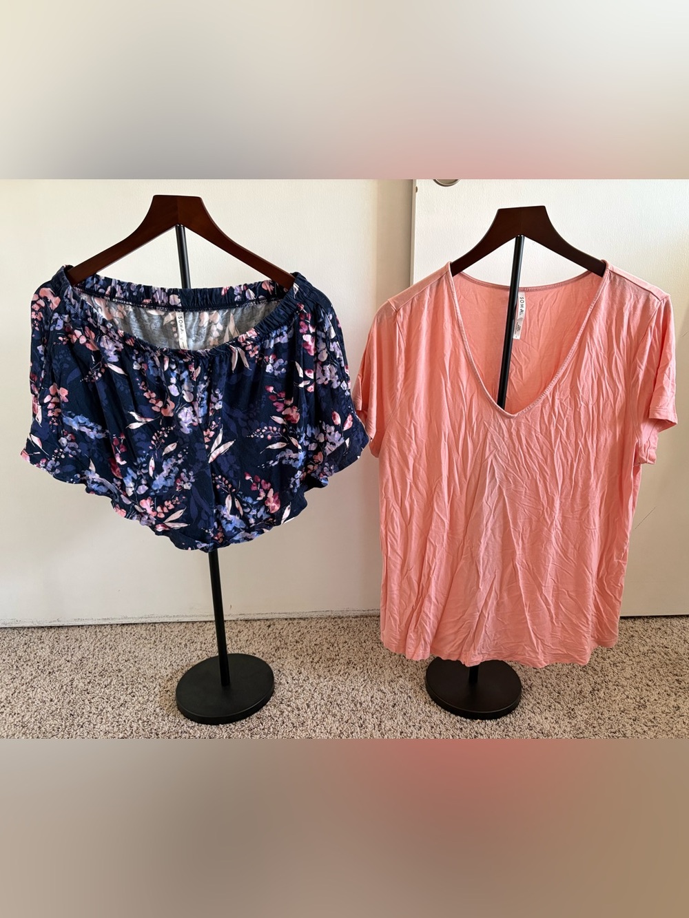 Women's Large Soma Cool Nights Pajama Shirt & Shorts Set